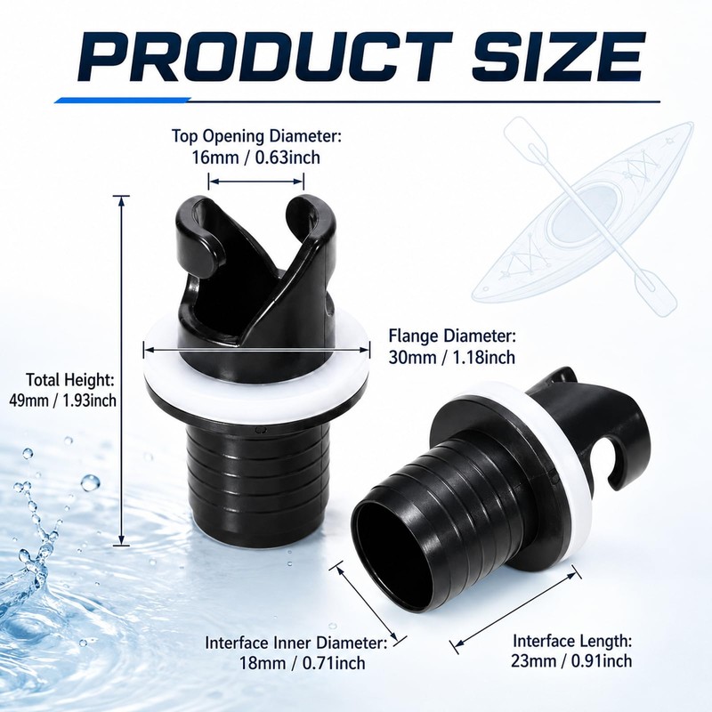 2 Pcs Paddle Board Pump Adapters with Air Valve Connector