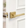 1 Pack Door Handle Golden Champagne Finish, Modern Knurled Design