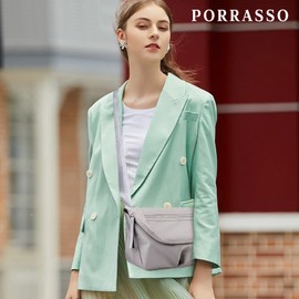 PORRASSO Women Shoulder Bag Casual Crossbody Bag Nylon Multi-pocket Messenger Bag Ladies Satchel for Travel Work Daily Use Grey