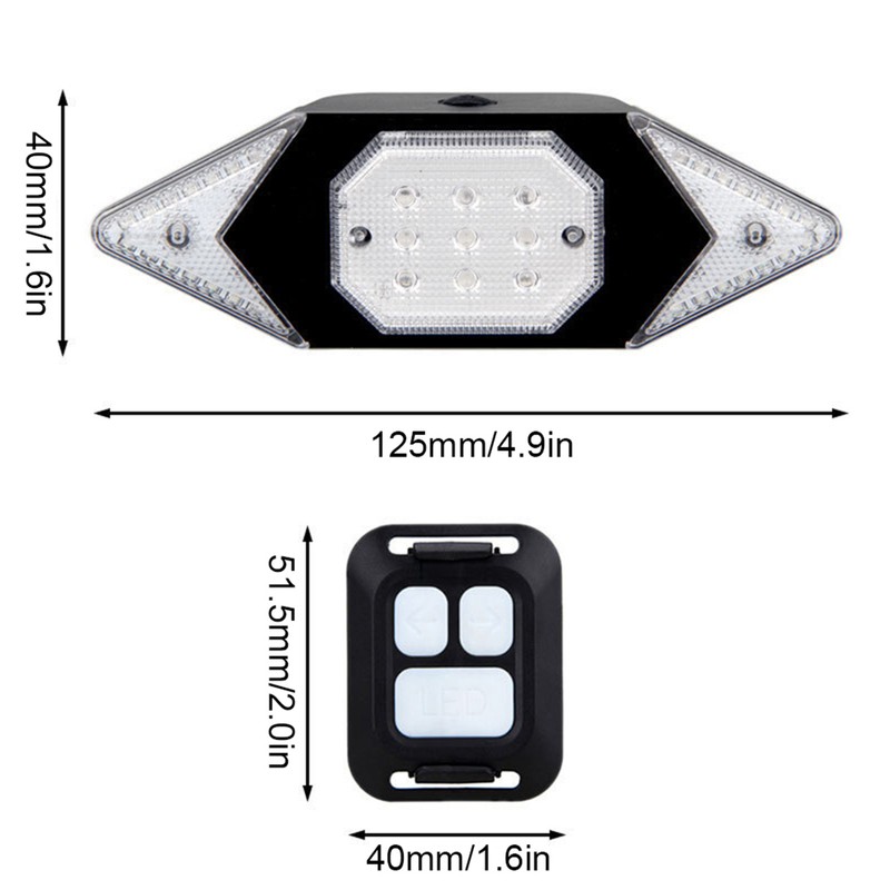 Bike Tail Turn Signal Light Safety Warning Bike Brake Rear
