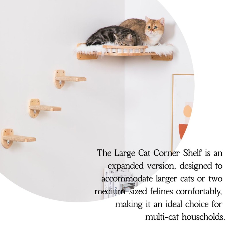 Coolex Cat Shelves - 3-Step Wall Climbing Set with Plush