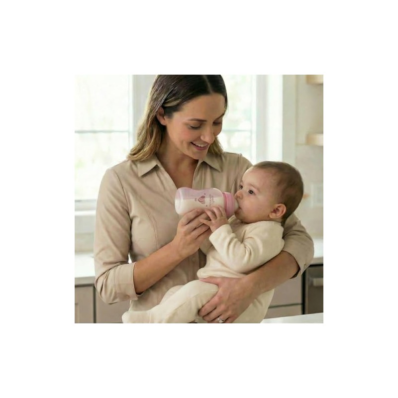 Evenflo Advanced Biberones Anticólicos Cuello Ancho, Rosa y Lila, Flujo