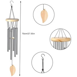 70 cm Wind Chimes for Outdoor Hanging, Aluminium Tubes Wind Chime, Metal Wind Chimes for Outdoor, Wind Chime Garden, Wind Chimes, Wind Chime for Garden, Yard, Patio and Home Decoration Butyeak