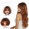 GrandSail Ombre Brown Long Curly Hair Bangs Synthetic Heat Resistant