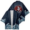 DOSLAVIDA Men's Japanese Kimono Jacket Set Stylish Open Front Coat