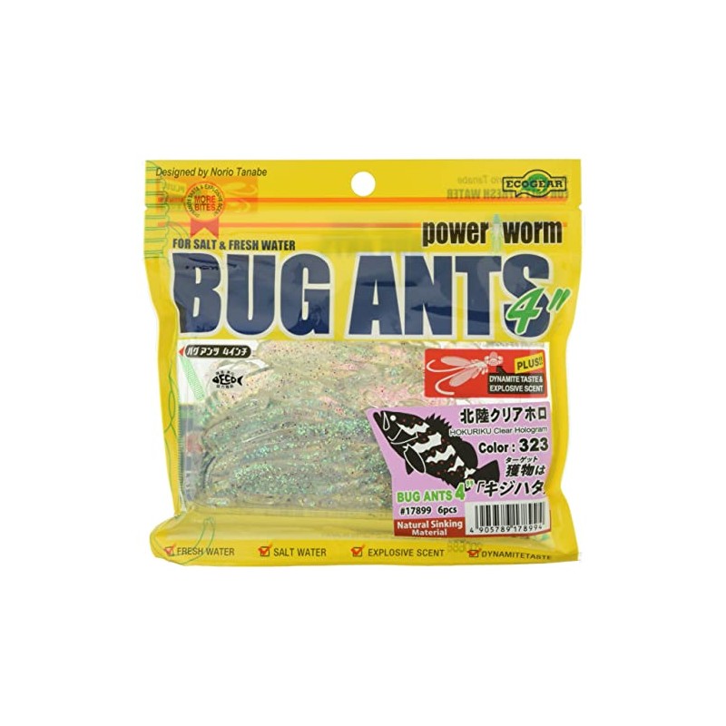 Ecogear Bug Ants, 4 Inches, Pack of 6, 323 Hokuriku