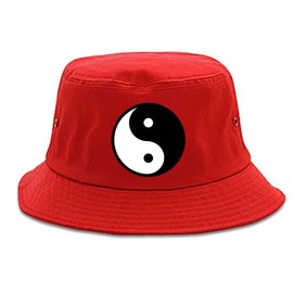 Kings Of NY Yin and Yang Chest Graphic Mens Bucket Hat Red