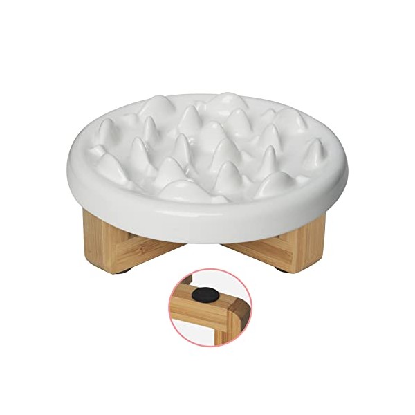 Raised Cat Dog Slow Feeder Bowl with Stand, Cat Bowls