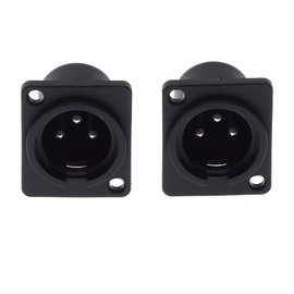 Keple XLR Plug 3 Pole Chassis - Male Jack 3 Pin Solder Panel Mount Connector For Microphone Speaker Socket - Pack Of 2