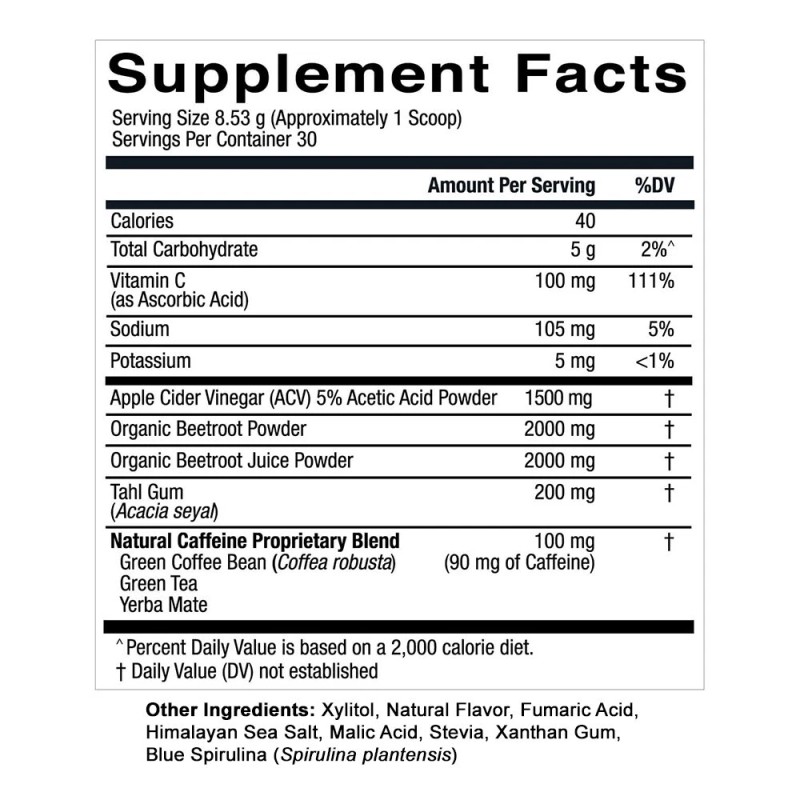 Essential Elements PreWorkout – Beet Root & ACV, 100mg, 30
