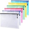 MACHSWON Plastic Wallets A6 File Folder Document Mesh Zipper Bags