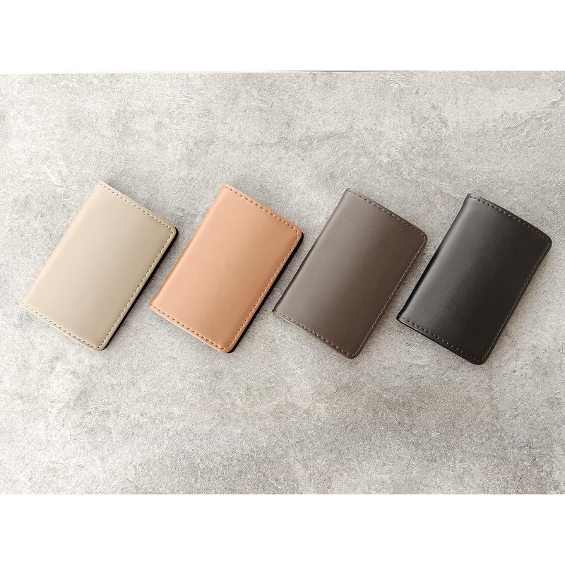FUJISKY Business Card Holder, Cowhide Leather, For Graduates And Veterans,