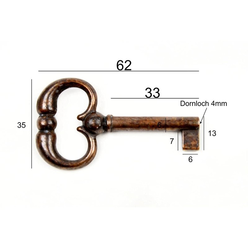 Furniture Key Antique Style Furniture Burnished Replacement Key Blank Patina