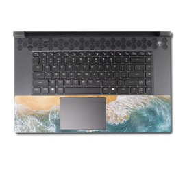 MightySkins Glossy Glitter Skin Compatible with Alienware M17 R5 (2022) Full Wrap Kit - Sea and Sand | Protective, Durable High-Gloss Glitter Finish | Easy to Apply & Change Styles | Made in The USA