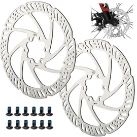 HAYGEM Pack of 2 High-Strength Stainless Steel Bicycle Brake Discs, 160 mm Cassette Brake Disc, Front Brake Discs with Even Holes for Heat Dissipation, for Road Bikes and Mountain Bikes