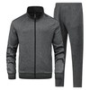 JIASCVGA Men's 2 Pieces Athletic Tracksuit Full-Zip Workout Sweatsuit with