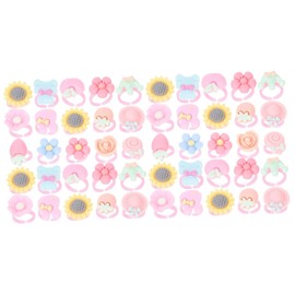 Gadpiparty 200 pcs Cartoon Ring Ring Rings for Kids Plastic Love Diana Toys Adjustable Ring Holder Costume Jewelry Rings Ring for Kids Toy Rings Girls Rings Child Flower Resin Toddler Flowers
