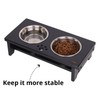 HTB Elevated Dog Bowls,Raised Dog Bowl Stand with 2 Stainless