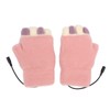 USB Heating Winter Gloves Cotton Knit Washable Women USB Fingerless