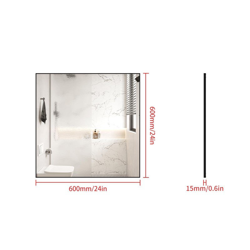 ANYHI Square Bathroom Mirror, 24x24 Inch Square Wall Mounted Mirror,
