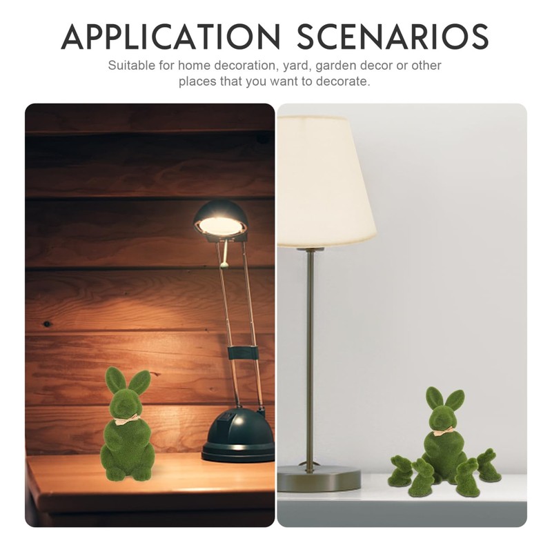 Ciieeo 5-Piece Easter Bunny Decoration Set, Realistic Bunny Figures for