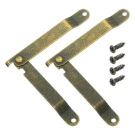 sourcing map 2Pcs 5.63"x0.43" Folding Support Lid Hinges, Lift Up Lid Stay Hinge, 180 Degree Rotatable Metal Retro Hinges with Screws for Wooden Cases Boxes Display Trunk Chest, Bronze
