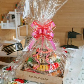 Large Bow for Gift Wrapping - Iridescent Red Gift Bow for Gift Baskets, Premium Ribbon Pull Bows for Women, Valentine's Day, Christmas, Holiday Party Decorations(6 inches, 10PCS)