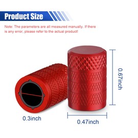4PCS Car Tire Valve Stem Caps - Anodized Aluminum Car Tire Air Caps with Plastic Liner - Corrosion Resistant Leak-Proof Stem Covers - Wheel Valve Covers Accessories for Car Truck Motorcycle (Red)
