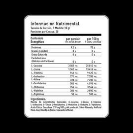 Limit-X Nutrition Amino Fusion - Suplemento Deportivo en polvo a base de Combinacin de 9 Aminocidos Esenciales y de Cadena Ramificada  300 gramos  30 