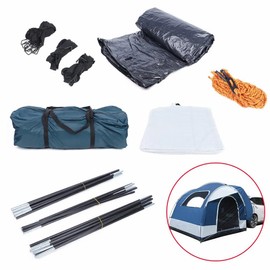 Vehicle Camping Tent, 8.2x8.2ft Instant Setup Car-Mounted Tent for SUV/Truck Camping Travel, Waterproof 3000mm, White-Green