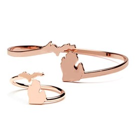 Stone Armory Gift Set-Love Michigan Copper Ring and Bangle | Michigan Jewelry | Michigan Gift | Michigan Ring | Michigan Souvenir