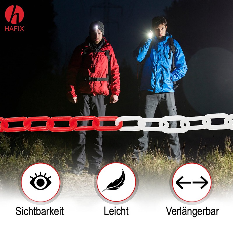 HAFIX Barrier Chain Warning Chain Two-Tone Red / White Chain