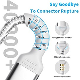 ULIFTUS 6 pies Cable de carga USB C, paquete de 3 cables USB A a USB C trenzados de carga rápida tipo C compatible con Apple iPhone 15 Pro/Max, nuevo 