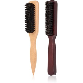 Boar Stiffs Beard Brush, 2Pc Beard Growth Stiff Boar Stiffs Beard Grooming Brushes,Tangle Softening beards boars Brush for Men ﻿