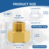 2 PCS 1/2 Female to 3/8 Male BSP Thread Brass