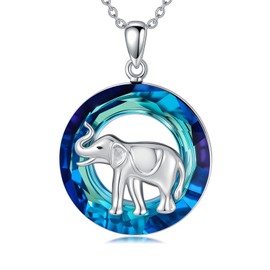 Plesitep Elephant Necklace for Women Sterling Silver Elephant Gifts for Women Jewelry Good Luck Animal Necklace