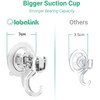 GlobaLink Suction Hooks, 4 Pack Clear Reusable Heavy Duty 3KG
