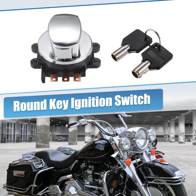 uxcell 1 Set Ignition Switch with Cover 2 Round Keys