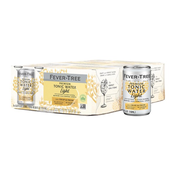 Fever-Tree Light Tonic Water Cans, 24pk/5.07 fl oz, Lower in Calories, No Artificial Sweeteners, Flavorings or Preservatives (Packaging may vary)