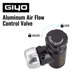 GIYO CO2 Inflator for Bike Tires - Presta & Schrader | Safe Air Flow Control Valve | All Metal CNC Machined Taiwan Made (GC08SE)