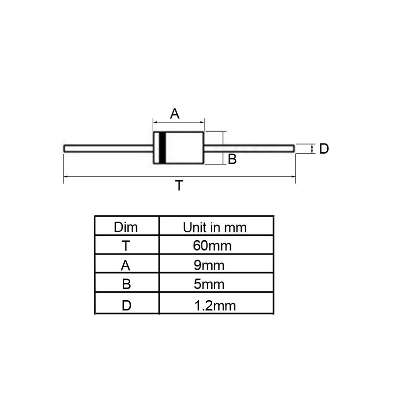 sourcing map 1N5401 Rectifier Diode 3A 100V Electronic Silicon Diodes