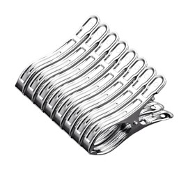 Pack of 8 Large Stainless Steel Clothes Clips, Stainless Steel Beach Towels Clothes Clips for Daily Laundry, Beach Towels, Bath Towels, Bed Linen and Thick Clothes