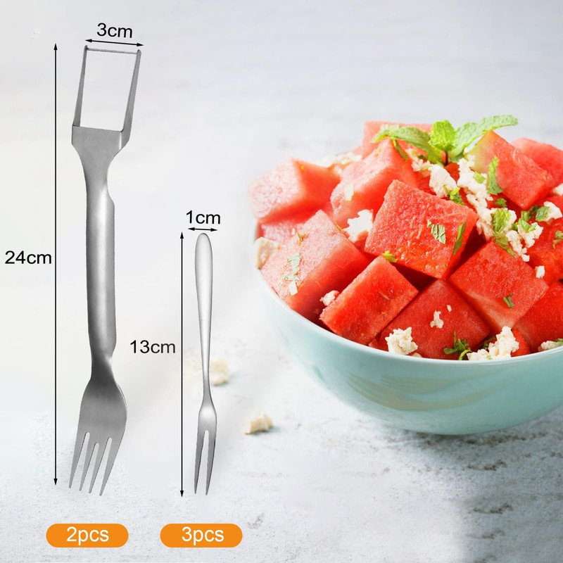 Eniyou Watermelon Cutter 2-in-1 Watermelon Cutter Fork 2-in-1 Watermelon Fork