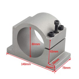 RATTMMOTOR 80mm CNC Spindle Motor Clamp Mount Bracket Support Cast Aluminium with 3pcs Screws for φ80mm 1.5KW 2.2KW CNC Router Engraver Milling Water Cooled Air Cooled Spindle Motor