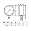 PIC Gauges S201L-254S Bottom Mount Glycerin Filled Single Scale Pressure