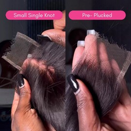 SKINLIKE Real HD Swiss Lace Closure Human Hair 2x6 Lace Closure with Clean Hairline Much More Density Full Cuticle Aligned Brazilian Human Hair Body Wave Style (20inch, HD BW 2x6 lace closure)