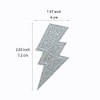 SaktopDeco 12 PCS Silvery Glitter Lightning Iron On Patches Embroidered