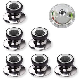 6 pieces pot lid knob, pan lid button, cookware lid knob, stainless steel pot lid handles, with 6 screws and 6 washers, used for most pot lids replacement knobs