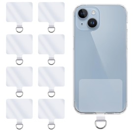 Mabor Universal Phone Tether Tabs, 8 Pcs D-Buckle Phone Lanyard Tab Replacement Part PVC Transparent Phone Tether Tab for Phone Lanyard Compatible with Most Smartphones