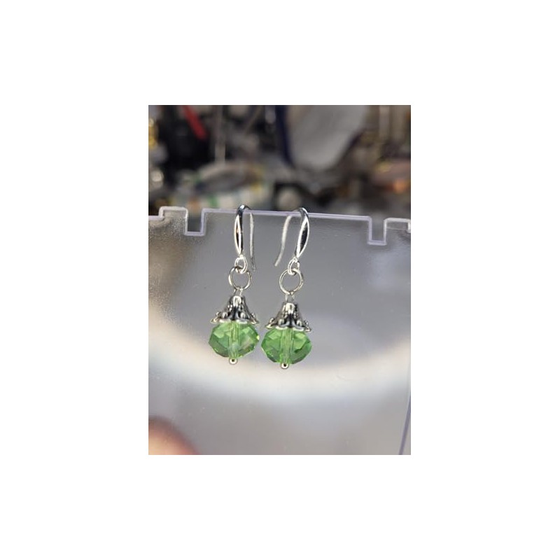 Sterling Silver earrings Green
